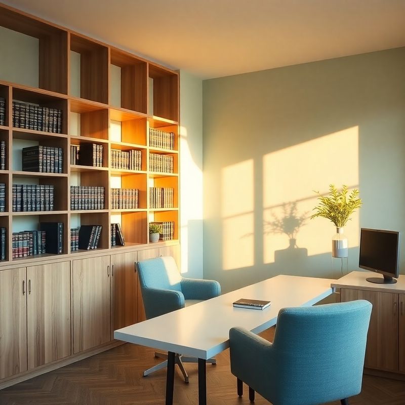 Interior discret al biroului ConsultTrajectory din Oradea, în tonuri de piatră și verde-mentă